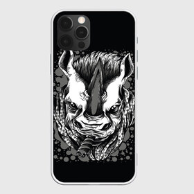 Чехол для iPhone 12 Pro Max с принтом Свирепый носорог в Белгороде, Силикон |  | aboriginal | brontotherium | distraught | fang | furious | furry | monster | muzzle | unicorn | абориген | бронтотерий | единорог | клык | монстр | мохнатый | обезумевший | разъяренный