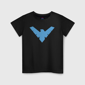 Детская футболка хлопок с принтом Nightwing в Белгороде, 100% хлопок | круглый вырез горловины, полуприлегающий силуэт, длина до линии бедер | batman | nightwing | shtatbat | бетмен | бэтмен | найтвинг