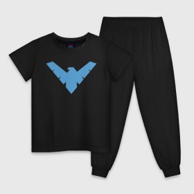 Детская пижама хлопок с принтом Nightwing в Белгороде, 100% хлопок |  брюки и футболка прямого кроя, без карманов, на брюках мягкая резинка на поясе и по низу штанин
 | batman | nightwing | shtatbat | бетмен | бэтмен | найтвинг