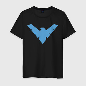 Мужская футболка хлопок с принтом Nightwing в Белгороде, 100% хлопок | прямой крой, круглый вырез горловины, длина до линии бедер, слегка спущенное плечо. | batman | nightwing | shtatbat | бетмен | бэтмен | найтвинг
