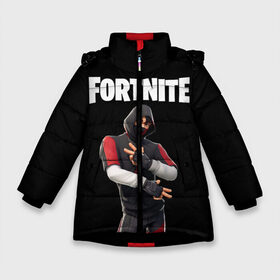 Зимняя куртка для девочек 3D с принтом FORTNITE IKONIK (КАПЮШОН) в Белгороде, ткань верха — 100% полиэстер; подклад — 100% полиэстер, утеплитель — 100% полиэстер. | длина ниже бедра, удлиненная спинка, воротник стойка и отстегивающийся капюшон. Есть боковые карманы с листочкой на кнопках, утяжки по низу изделия и внутренний карман на молнии. 

Предусмотрены светоотражающий принт на спинке, радужный светоотражающий элемент на пуллере молнии и на резинке для утяжки. | fnchap2 | fortnite | fortnite 2 | fortnite x | ikonik | marshmello | иконик | маршмелло | фортнайт | фортнайт 2 | фортнайт глава 2