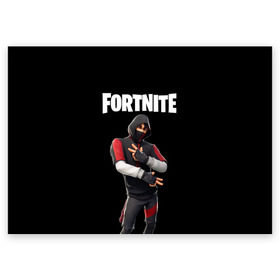 Поздравительная открытка с принтом FORTNITE IKONIK (КАПЮШОН) в Белгороде, 100% бумага | плотность бумаги 280 г/м2, матовая, на обратной стороне линовка и место для марки
 | fnchap2 | fortnite | fortnite 2 | fortnite x | ikonik | marshmello | иконик | маршмелло | фортнайт | фортнайт 2 | фортнайт глава 2