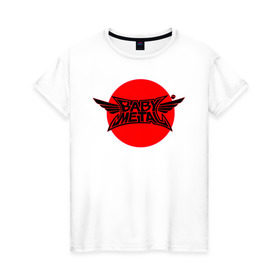 Женская футболка хлопок с принтом BABYMETAL в Белгороде, 100% хлопок | прямой крой, круглый вырез горловины, длина до линии бедер, слегка спущенное плечо | babymetal | j pop | japan | бэбиметал | дэт метал | каваий метал | моа кикути | судзука накамото | юи мидзуно | япония
