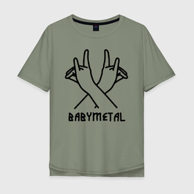 Мужская футболка хлопок Oversize с принтом BABYMETAL в Белгороде, 100% хлопок | свободный крой, круглый ворот, “спинка” длиннее передней части | babymetal | j pop | japan | бэбиметал | дэт метал | каваий метал | моа кикути | судзука накамото | юи мидзуно | япония