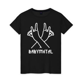 Женская футболка хлопок с принтом BABYMETAL в Белгороде, 100% хлопок | прямой крой, круглый вырез горловины, длина до линии бедер, слегка спущенное плечо | babymetal | j pop | japan | бэбиметал | дэт метал | каваий метал | моа кикути | судзука накамото | юи мидзуно | япония