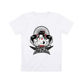 Детская футболка хлопок с принтом BABYMETAL в Белгороде, 100% хлопок | круглый вырез горловины, полуприлегающий силуэт, длина до линии бедер | babymetal | j pop | japan | бэбиметал | дэт метал | каваий метал | моа кикути | судзука накамото | юи мидзуно | япония