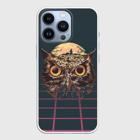 Чехол для iPhone 13 Pro с принтом Мудрая сова в Белгороде,  |  | Тематика изображения на принте: большие глаза | взгляд | знания | клюв | луна | мудрая | мудрость | ночь | птица | сова | совенок | совушка | ум | хищная