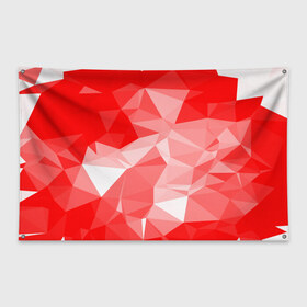 Флаг-баннер с принтом Красные полигоны в Белгороде, 100% полиэстер | размер 67 х 109 см, плотность ткани — 95 г/м2; по краям флага есть четыре люверса для крепления | abstract | abstraction | color | geometry | paitnt | polygon | polygonal | psy | абстракция | геометрия | краски | неоновые | полигоны | психоделика