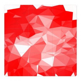 Магнитный плакат 3Х3 с принтом Красные полигоны в Белгороде, Полимерный материал с магнитным слоем | 9 деталей размером 9*9 см | abstract | abstraction | color | geometry | paitnt | polygon | polygonal | psy | абстракция | геометрия | краски | неоновые | полигоны | психоделика