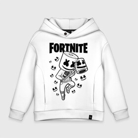 Детское худи Oversize хлопок с принтом FORTNITE MARSHMELLO в Белгороде, френч-терри — 70% хлопок, 30% полиэстер. Мягкий теплый начес внутри —100% хлопок | боковые карманы, эластичные манжеты и нижняя кромка, капюшон на магнитной кнопке | chapter 2 | fortnite | marshmello | диджей | игры | маршмэллоу | молоток | фортнайт