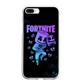 Чехол для iPhone 7Plus/8 Plus матовый с принтом FORTNITE MARSHMELLO в Белгороде, Силикон | Область печати: задняя сторона чехла, без боковых панелей | chapter 2 | fortnite | marshmello | диджей | игры | маршмэллоу | молоток | фортнайт