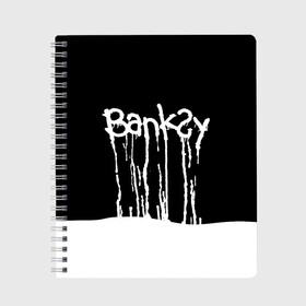 Тетрадь с принтом Banksy в Белгороде, 100% бумага | 48 листов, плотность листов — 60 г/м2, плотность картонной обложки — 250 г/м2. Листы скреплены сбоку удобной пружинной спиралью. Уголки страниц и обложки скругленные. Цвет линий — светло-серый
 | Тематика изображения на принте: art | banksy | street | street art | арт | бэнкси | стрит | стрит арт