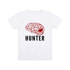 Детская футболка хлопок с принтом Mindhunter в Белгороде, 100% хлопок | круглый вырез горловины, полуприлегающий силуэт, длина до линии бедер | hunter | mind | mindhunter | netflix | мозг | охотник | охотник за разумом | разум | сериал