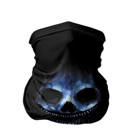 Бандана-труба 3D с принтом Ужас в Белгороде, 100% полиэстер, ткань с особыми свойствами — Activecool | плотность 150‒180 г/м2; хорошо тянется, но сохраняет форму | 31 | black | blue | fear | grin | halloween | horror | jaw | night | orbits | saliva | skull | teeth | глазницы | зубы | ночь | оскал | синий | слюна | ужас | хэллоуин | череп | черный