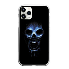 Чехол для iPhone 11 Pro Max матовый с принтом Ужас в Белгороде, Силикон |  | 31 | black | blue | fear | grin | halloween | horror | jaw | night | orbits | saliva | skull | teeth | глазницы | зубы | ночь | оскал | синий | слюна | ужас | хэллоуин | череп | черный