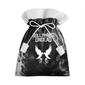 Подарочный 3D мешок с принтом HOLLYWOOD UNDEAD в Белгороде, 100% полиэстер | Размер: 29*39 см | charlie scene | danny | funny man | hollywood undead | j dog | johnny 3 tears | logo | music | rock | альтернатива | металл | музыка | музыкальный | рок