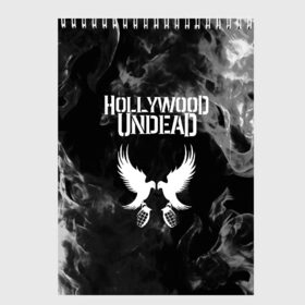 Скетчбук с принтом HOLLYWOOD UNDEAD в Белгороде, 100% бумага
 | 48 листов, плотность листов — 100 г/м2, плотность картонной обложки — 250 г/м2. Листы скреплены сверху удобной пружинной спиралью | charlie scene | danny | funny man | hollywood undead | j dog | johnny 3 tears | logo | music | rock | альтернатива | металл | музыка | музыкальный | рок