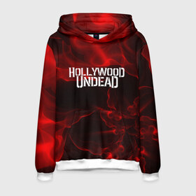 Мужская толстовка 3D с принтом HOLLYWOOD UNDEAD в Белгороде, 100% полиэстер | двухслойный капюшон со шнурком для регулировки, мягкие манжеты на рукавах и по низу толстовки, спереди карман-кенгуру с мягким внутренним слоем. | Тематика изображения на принте: charlie scene | danny | funny man | hollywood undead | j dog | johnny 3 tears | logo | music | rock | альтернатива | металл | музыка | музыкальный | рок