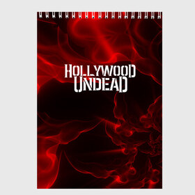 Скетчбук с принтом HOLLYWOOD UNDEAD в Белгороде, 100% бумага
 | 48 листов, плотность листов — 100 г/м2, плотность картонной обложки — 250 г/м2. Листы скреплены сверху удобной пружинной спиралью | charlie scene | danny | funny man | hollywood undead | j dog | johnny 3 tears | logo | music | rock | альтернатива | металл | музыка | музыкальный | рок