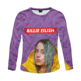 Женский лонгслив 3D с принтом BILLIE EILISH в Белгороде, 100% полиэстер | длинные рукава, круглый вырез горловины, полуприлегающий силуэт | bad guy | billie | eilish | ocean eyes | айлиш | билли | девушка | певица | эйлиш