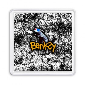 Магнит 55*55 с принтом Banksy в Белгороде, Пластик | Размер: 65*65 мм; Размер печати: 55*55 мм | Тематика изображения на принте: art | banksy | street | street art | арт | бэнкси | стрит | стрит арт