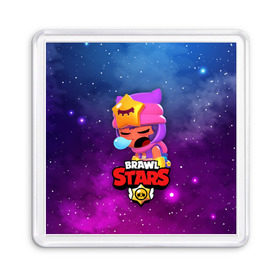 Магнит 55*55 с принтом SANDY SPACE (Brawl Stars) в Белгороде, Пластик | Размер: 65*65 мм; Размер печати: 55*55 мм | brawl | bull | colt | crow | game | games | leon | online | penny | poco | sandy | shelly | spike | star | stars | wanted | брав | бравл | браво | звезда | звезды | игра | игры | лого | онлайн | сенди | старс | сэнди