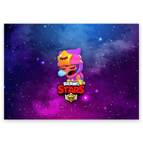 Поздравительная открытка с принтом SANDY SPACE (Brawl Stars) в Белгороде, 100% бумага | плотность бумаги 280 г/м2, матовая, на обратной стороне линовка и место для марки
 | Тематика изображения на принте: brawl | bull | colt | crow | game | games | leon | online | penny | poco | sandy | shelly | spike | star | stars | wanted | брав | бравл | браво | звезда | звезды | игра | игры | лого | онлайн | сенди | старс | сэнди