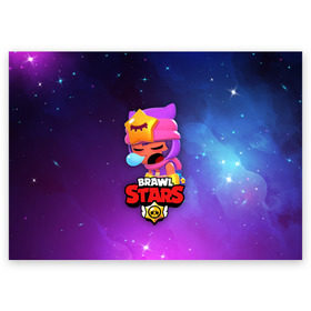 Поздравительная открытка с принтом SANDY SPACE (Brawl Stars) в Белгороде, 100% бумага | плотность бумаги 280 г/м2, матовая, на обратной стороне линовка и место для марки
 | brawl | bull | colt | crow | game | games | leon | online | penny | poco | sandy | shelly | spike | star | stars | wanted | брав | бравл | браво | звезда | звезды | игра | игры | лого | онлайн | сенди | старс | сэнди