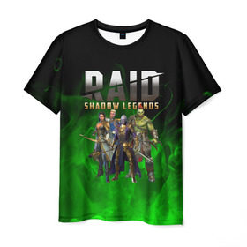 Мужская футболка 3D с принтом RAID SHADOW LEGENDS в Белгороде, 100% полиэфир | прямой крой, круглый вырез горловины, длина до линии бедер | raid shadow legends | raid: shadow legends | rsl | рейд легенды теней