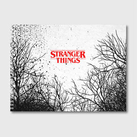 Альбом для рисования с принтом STRANGER THINGS в Белгороде, 100% бумага
 | матовая бумага, плотность 200 мг. | stranger things | очень странные дела