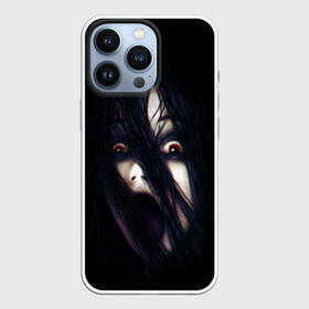 Чехол для iPhone 13 Pro с принтом Cry в Белгороде,  |  | black | cry | eyes | fear | girl | hair | hairstyle | halloween | horror | pitch dark | волосы | глаза | девочка | крик | прическа | темень | ужас | хэллоуин | черный