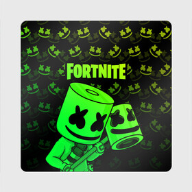 Магнит виниловый Квадрат с принтом FORTNITE MARSHMELLO в Белгороде, полимерный материал с магнитным слоем | размер 9*9 см, закругленные углы | chapter 2 | fortnite | marshmello | диджей | игры | маршмэллоу | молоток | фортнайт