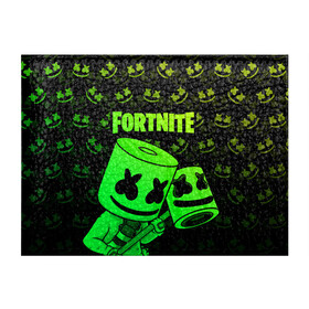 Обложка для студенческого билета с принтом FORTNITE MARSHMELLO в Белгороде, натуральная кожа | Размер: 11*8 см; Печать на всей внешней стороне | chapter 2 | fortnite | marshmello | диджей | игры | маршмэллоу | молоток | фортнайт