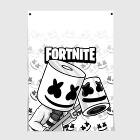 Постер с принтом FORTNITE MARSHMELLO в Белгороде, 100% бумага
 | бумага, плотность 150 мг. Матовая, но за счет высокого коэффициента гладкости имеет небольшой блеск и дает на свету блики, но в отличии от глянцевой бумаги не покрыта лаком | chapter 2 | fortnite | marshmello | диджей | игры | маршмэллоу | молоток | фортнайт