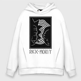 Мужское худи Oversize хлопок с принтом Rick and Morty black and white в Белгороде, френч-терри — 70% хлопок, 30% полиэстер. Мягкий теплый начес внутри —100% хлопок | боковые карманы, эластичные манжеты и нижняя кромка, капюшон на магнитной кнопке | Тематика изображения на принте: black and white | cn_1952863_019061 | dsgnosadchaya | rick  morty | vdosadir | джастин ройланд | дэн хармон | миссикс | плюмбус | рик и морти | чёрно белый