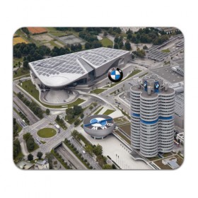 Коврик для мышки прямоугольный с принтом BMW city в Белгороде, натуральный каучук | размер 230 х 185 мм; запечатка лицевой стороны | Тематика изображения на принте: bmw | buildings | city | germany | munich | prestige | бмв | германия | город | здания | мюнхен | престиж