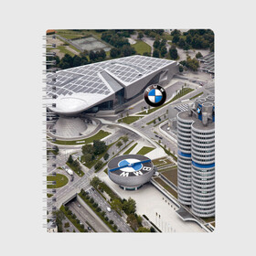 Тетрадь с принтом BMW city в Белгороде, 100% бумага | 48 листов, плотность листов — 60 г/м2, плотность картонной обложки — 250 г/м2. Листы скреплены сбоку удобной пружинной спиралью. Уголки страниц и обложки скругленные. Цвет линий — светло-серый
 | bmw | buildings | city | germany | munich | prestige | бмв | германия | город | здания | мюнхен | престиж