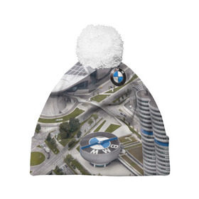 Шапка 3D c помпоном с принтом BMW city в Белгороде, 100% полиэстер | универсальный размер, печать по всей поверхности изделия | bmw | buildings | city | germany | munich | prestige | бмв | германия | город | здания | мюнхен | престиж