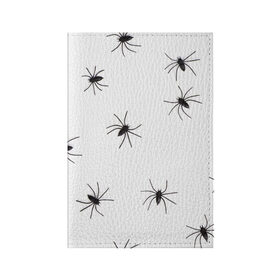 Обложка для паспорта матовая кожа с принтом Пауки в Белгороде, натуральная матовая кожа | размер 19,3 х 13,7 см; прозрачные пластиковые крепления | spider | spiders | абстрактный | абстракция | животное | животные | жук | жуки | насекомое | насекомые | паук | паучий | паучки | паучок | природа | фауна