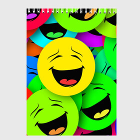 Скетчбук с принтом Эмодзи смайлы в Белгороде, 100% бумага
 | 48 листов, плотность листов — 100 г/м2, плотность картонной обложки — 250 г/м2. Листы скреплены сверху удобной пружинной спиралью | emoji | настроение | позитив | смайлики | смайлы | стикеры | текстура смайл | улыбки | фон смайл | эмодзи