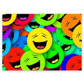 Поздравительная открытка с принтом Эмодзи смайлы в Белгороде, 100% бумага | плотность бумаги 280 г/м2, матовая, на обратной стороне линовка и место для марки
 | Тематика изображения на принте: emoji | настроение | позитив | смайлики | смайлы | стикеры | текстура смайл | улыбки | фон смайл | эмодзи