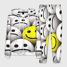 Мужской костюм 3D с принтом EMOJI 2019 в Белгороде, 100% полиэстер | Манжеты и пояс оформлены тканевой резинкой, двухслойный капюшон со шнурком для регулировки, карманы спереди | emoji | настроение | позитив | смайлики | смайлы | стикеры | текстура смайл | улыбки | фон смайл | эмодзи