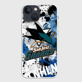 Чехол для iPhone 13 mini с принтом Сан Хосе Шаркс в Белгороде,  |  | hockey | nhl | san jose | san jose sharks | sharks | usa | нхл | сан хосе | сан хосе шаркс | спорт | сша | хоккей | шайба | шаркс