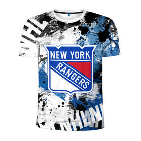 Мужская футболка 3D спортивная с принтом Нью-Йорк Рейнджерс в Белгороде, 100% полиэстер с улучшенными характеристиками | приталенный силуэт, круглая горловина, широкие плечи, сужается к линии бедра | Тематика изображения на принте: hockey | new york | new york rangers | nhl | rangers | usa | нхл | нью йорк | нью йорк рейнджерс | рейнджерс | спорт | сша | хоккей | шайба