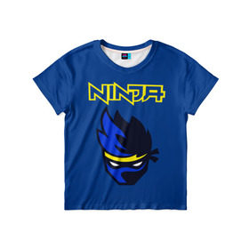 Детская футболка 3D с принтом FORTNITE NINJA в Белгороде, 100% гипоаллергенный полиэфир | прямой крой, круглый вырез горловины, длина до линии бедер, чуть спущенное плечо, ткань немного тянется | fortnite | fortnite 2 | fortnite x | marshmello | ninja | ninja hyper streamer | ninja streamer | streamer | tyler blevins | маршмелло | ниндзя | фортнайт | фортнайт 2 | фортнайт глава 2