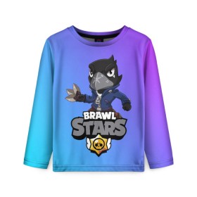 Детский лонгслив 3D с принтом Crow (Brawl Stars) в Белгороде, 100% полиэстер | длинные рукава, круглый вырез горловины, полуприлегающий силуэт
 | brawl stars | crow | game | leon | бравл | бравл стар | бравл старс | ворон | ворона | детская | детям | игра | компьютерная игра | кров | леон | персонаж | развлечение