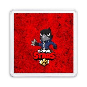 Магнит 55*55 с принтом Crow (Brawl Stars) в Белгороде, Пластик | Размер: 65*65 мм; Размер печати: 55*55 мм | brawl stars | crow | game | leon | бравл | бравл стар | бравл старс | ворон | ворона | детская | детям | игра | компьютерная игра | кров | леон | персонаж | развлечение