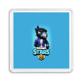 Магнит 55*55 с принтом Crow (Brawl Stars) в Белгороде, Пластик | Размер: 65*65 мм; Размер печати: 55*55 мм | brawl stars | crow | game | leon | бравл | бравл стар | бравл старс | ворон | ворона | детская | детям | игра | компьютерная игра | кров | леон | персонаж | развлечение