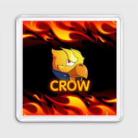 Магнит 55*55 с принтом Crow (Brawl Stars) в Белгороде, Пластик | Размер: 65*65 мм; Размер печати: 55*55 мм | brawl stars | crow | game | leon | бравл | бравл стар | бравл старс | ворон | ворона | детская | детям | игра | компьютерная игра | кров | леон | персонаж | развлечение