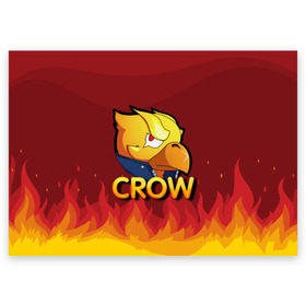 Поздравительная открытка с принтом Crow (Brawl Stars) в Белгороде, 100% бумага | плотность бумаги 280 г/м2, матовая, на обратной стороне линовка и место для марки
 | brawl stars | crow | game | leon | бравл | бравл стар | бравл старс | ворон | ворона | детская | детям | игра | компьютерная игра | кров | леон | персонаж | развлечение